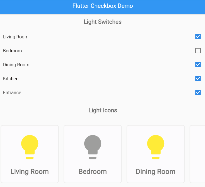 Flutter Checkbox Demo - Final App